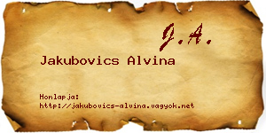 Jakubovics Alvina névjegykártya